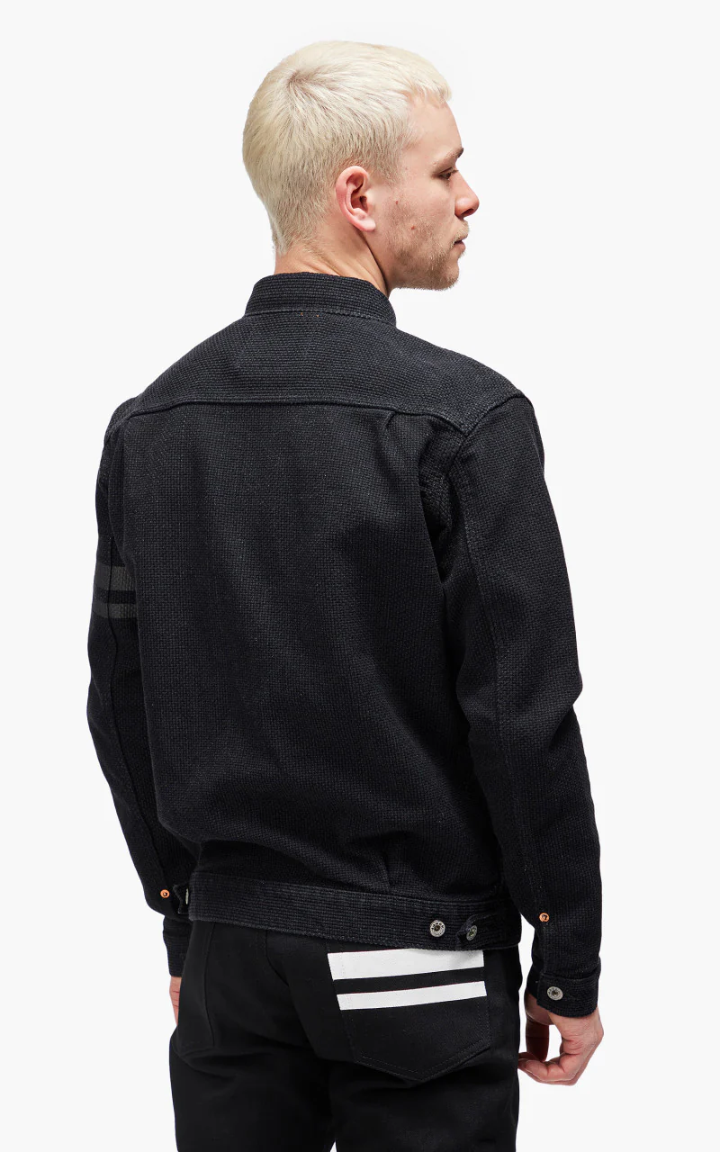 Momotaro Jeans MJK1040M23 Type 2 Jacket Super Heavy Sashiko Black 15oz - Image 6