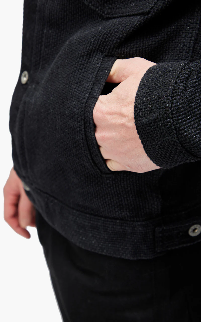 Momotaro Jeans MJK1040M23 Type 2 Jacket Super Heavy Sashiko Black 15oz - Image 7