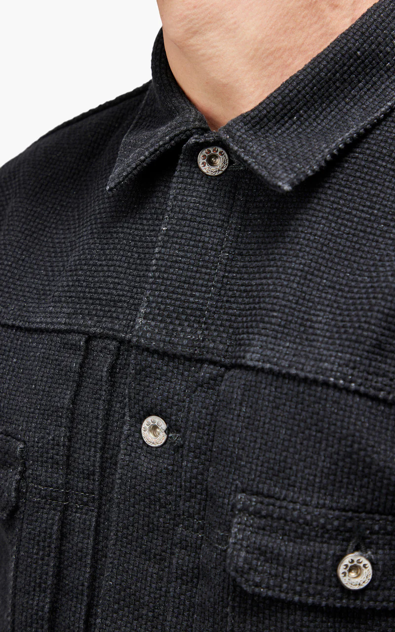 Momotaro Jeans MJK1040M23 Type 2 Jacket Super Heavy Sashiko Black 15oz - Image 8