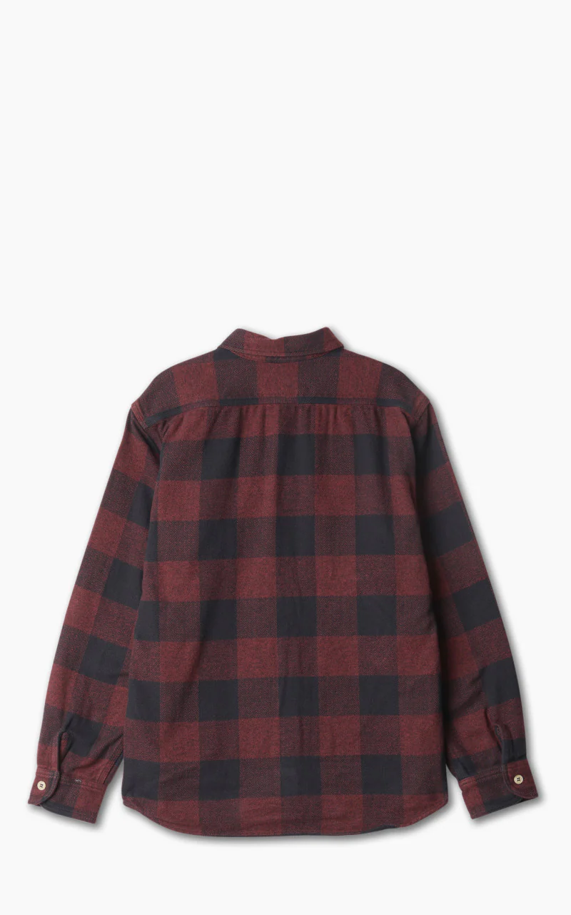 Momotaro Jeans MLS1020M23 Original Triple Yarn Twill Check Shirt Red - Image 3