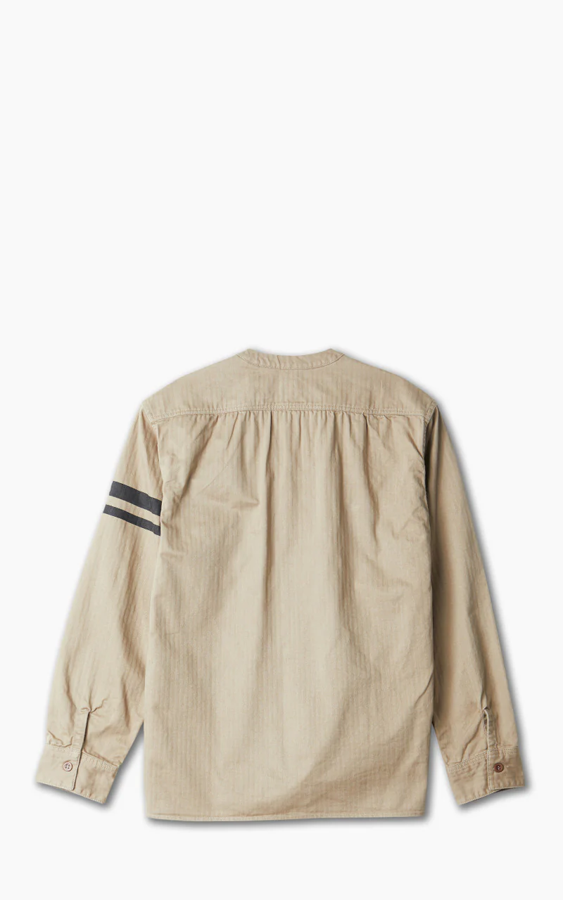 Momotaro Jeans MLS1050M23 Military Herringbone Work Cardigan Beige - Image 3