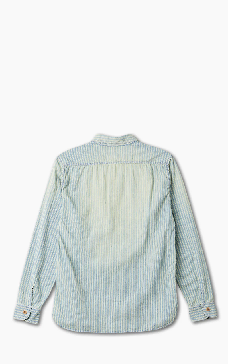 Momotaro Jeans MLS1070M31 Indigo Stripe Work Shirt - Image 3