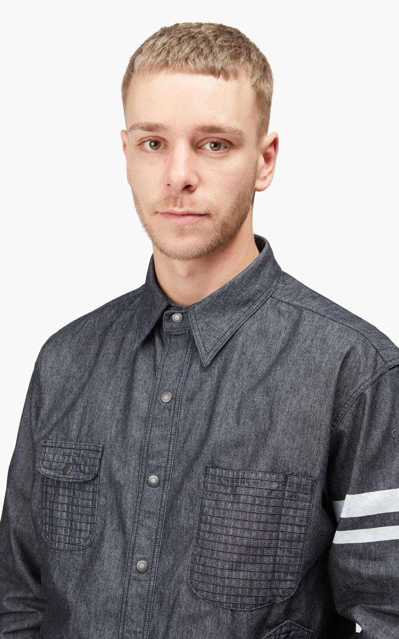 Momotaro Jeans MLS2030M23 Flame-Retardant Denim Shirt Indigo - Image 6