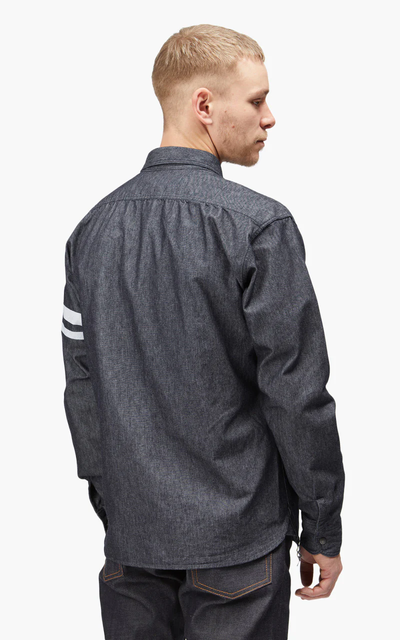 Momotaro Jeans MLS2030M23 Flame-Retardant Denim Shirt Indigo - Image 9