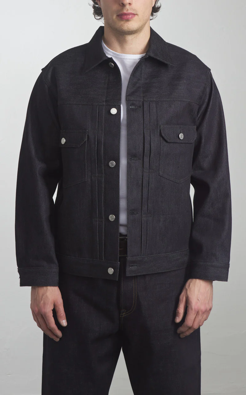 MOMOTARO JEANS MMGJ0302 Cotton x Cashmere Type 2 Denim Jacket Indigo 13.7oz - Image 3