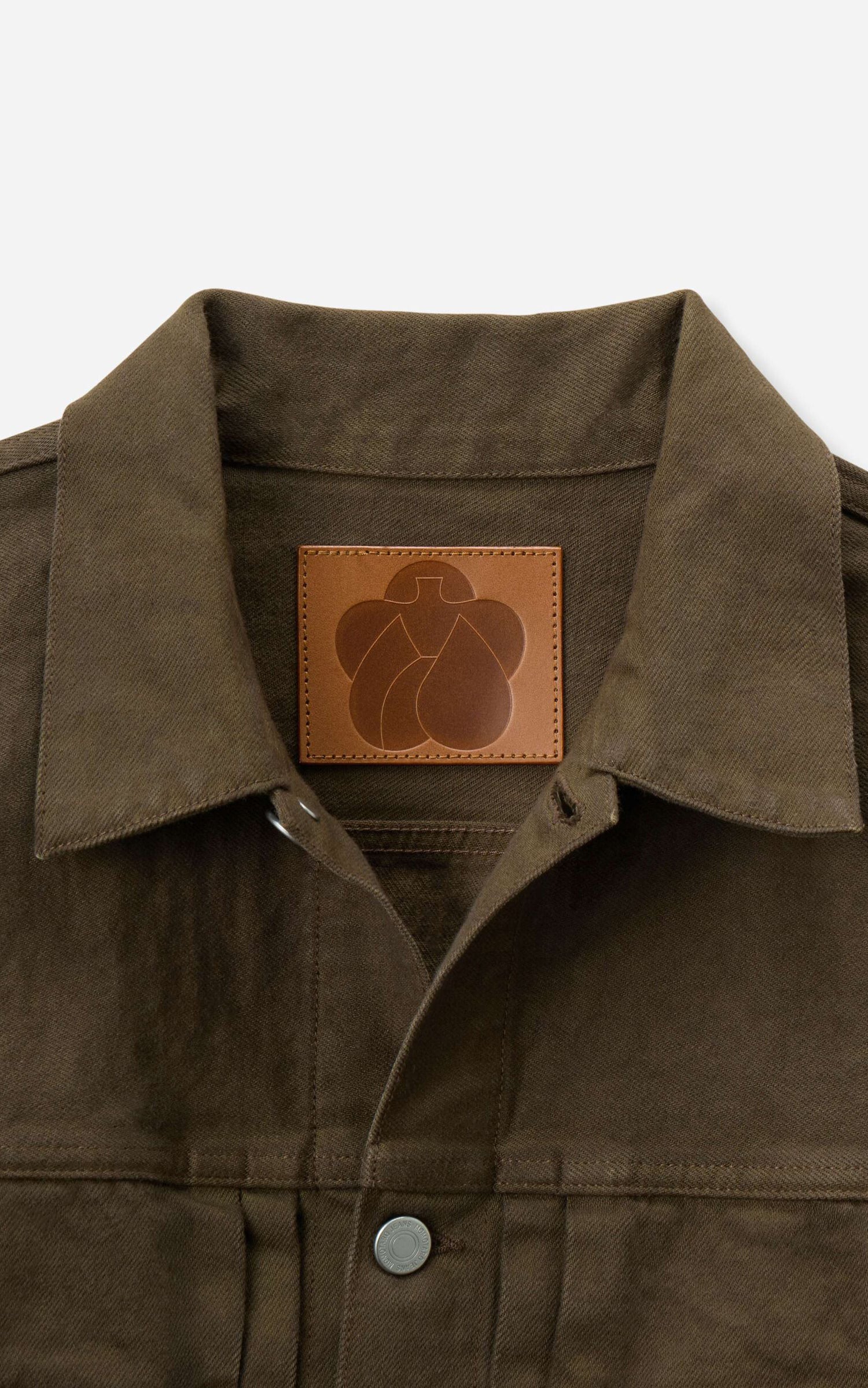 MOMOTARO JEANS MMGJ6004 #002 'Botanical Moss Dye' Type 2 Denim Jacket Khaki - Image 3