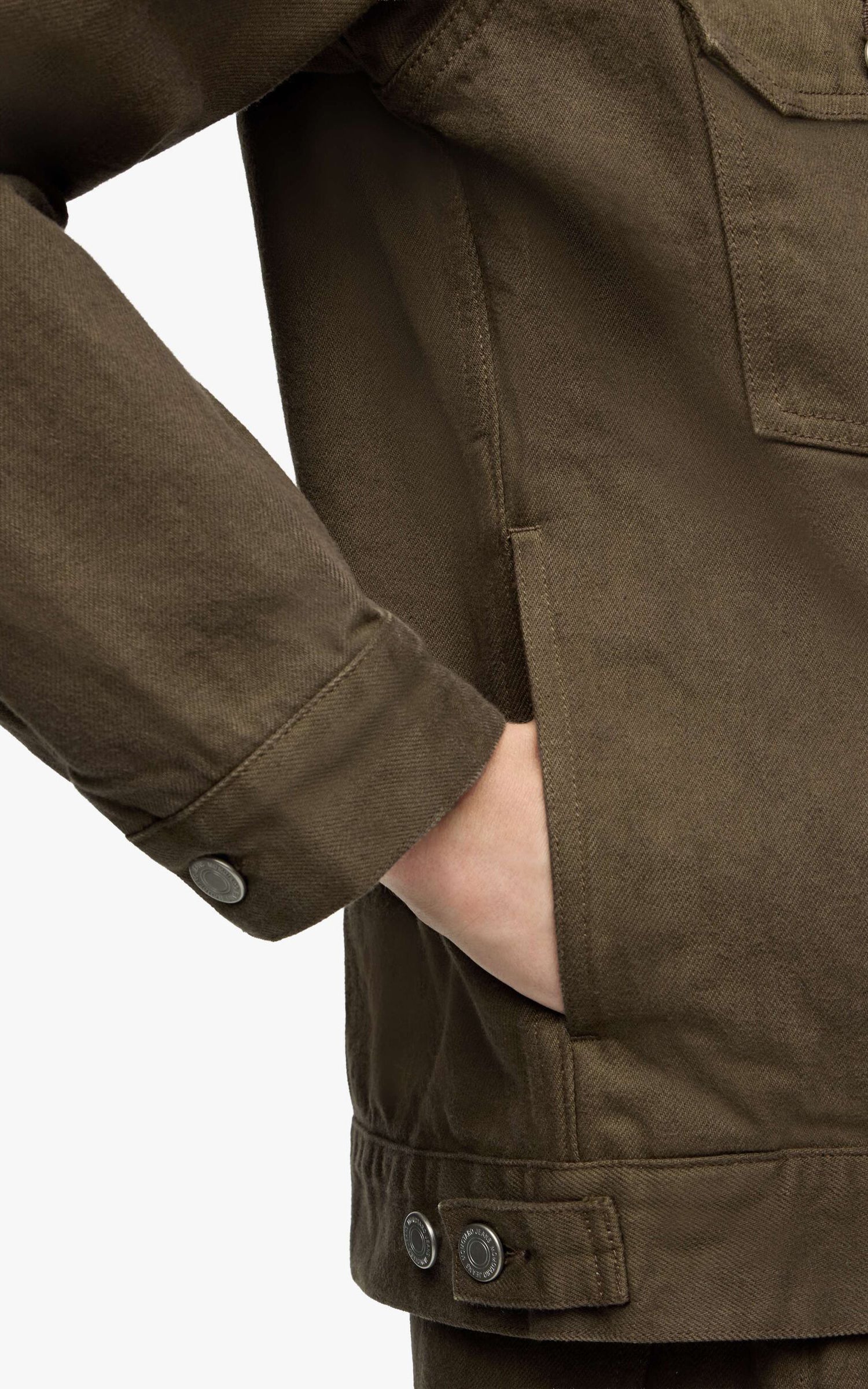 MOMOTARO JEANS MMGJ6004 #002 'Botanical Moss Dye' Type 2 Denim Jacket Khaki - Image 8