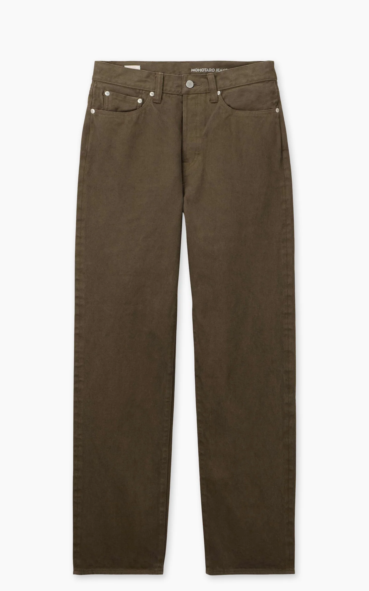 MOMOTARO JEANS MMJZ6403 #100 'Botanical Moss Dye' Straight Denim Khaki - Image 3