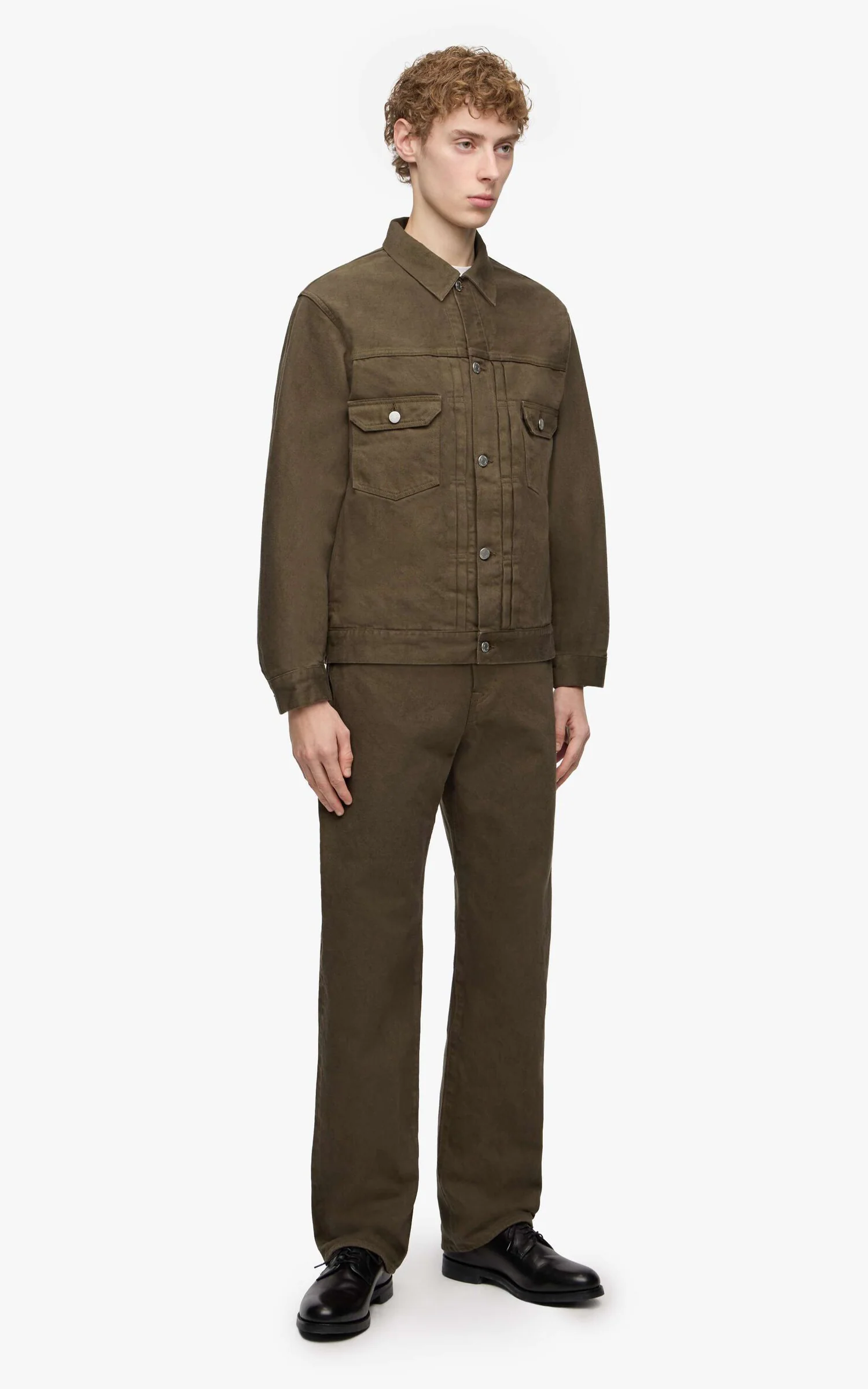 MOMOTARO JEANS MMJZ6403 #100 'Botanical Moss Dye' Straight Denim Khaki - Image 4