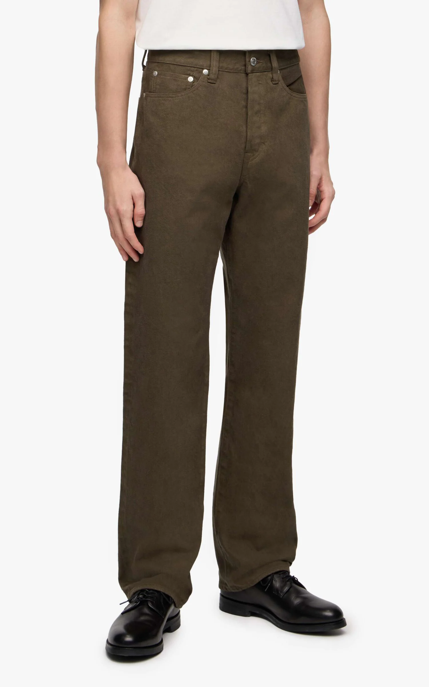 MOMOTARO JEANS MMJZ6403 #100 'Botanical Moss Dye' Straight Denim Khaki - Image 5
