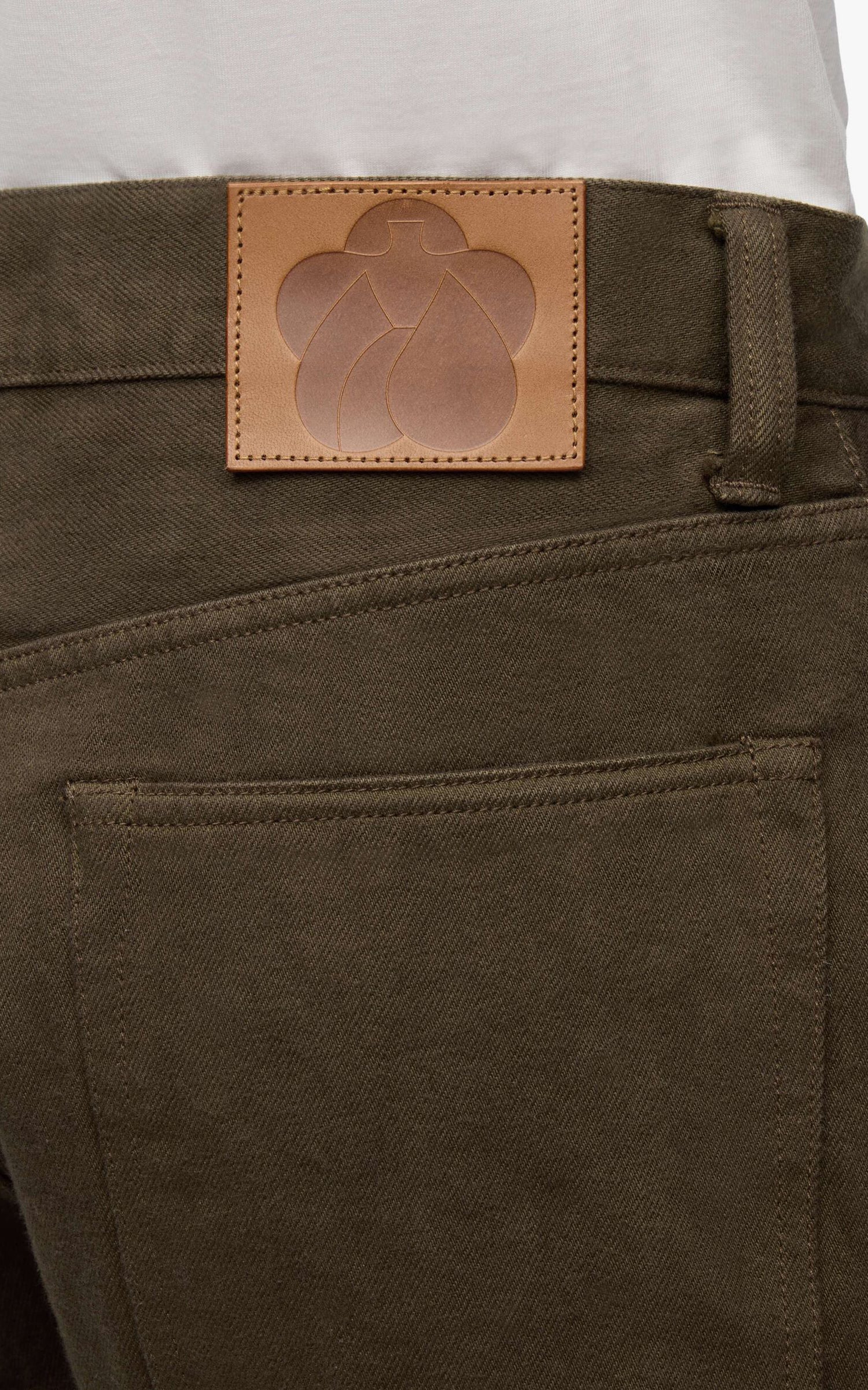 MOMOTARO JEANS MMJZ6403 #100 'Botanical Moss Dye' Straight Denim Khaki - Image 9