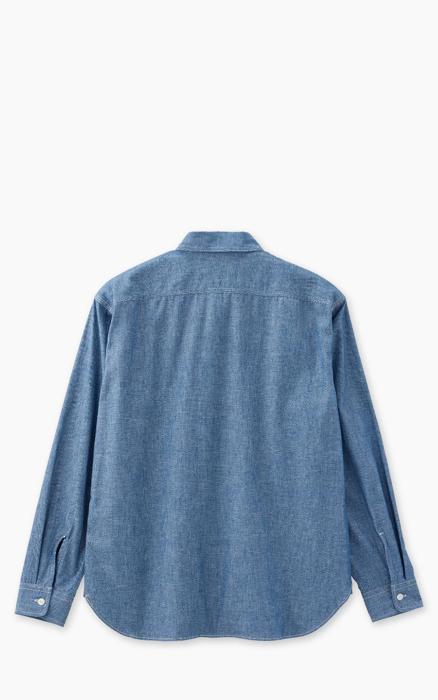 MOMOTARO JEANS MMLS1001 Triple Stitch L/S Chambray Shirt Indigo - Image 11