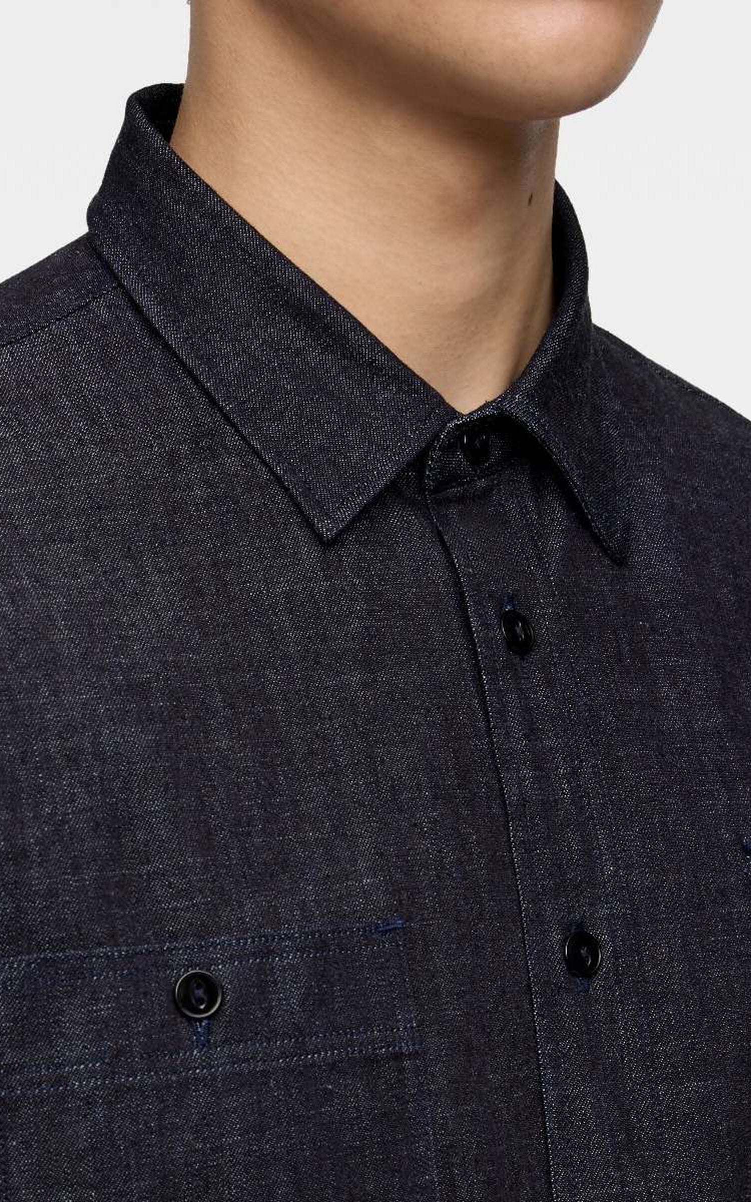 MOMOTARO JEANS MMLS3001 Triple Stitch L/S Denim Shirt Indigo - Image 5
