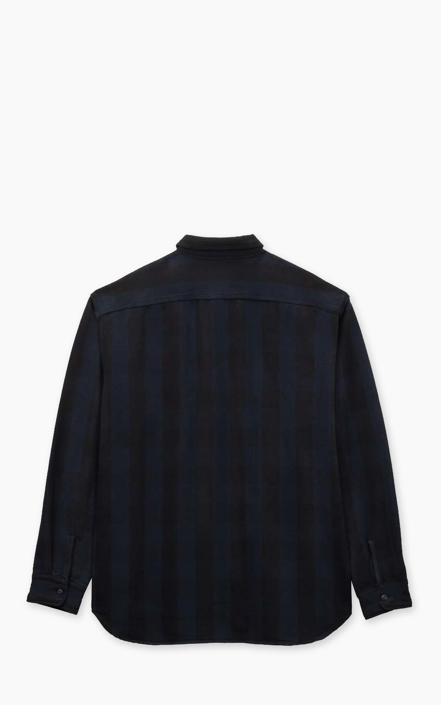 MOMOTARO JEANS MMLS6002 Block Check Flannel L/S Shirt Navy - Image 4