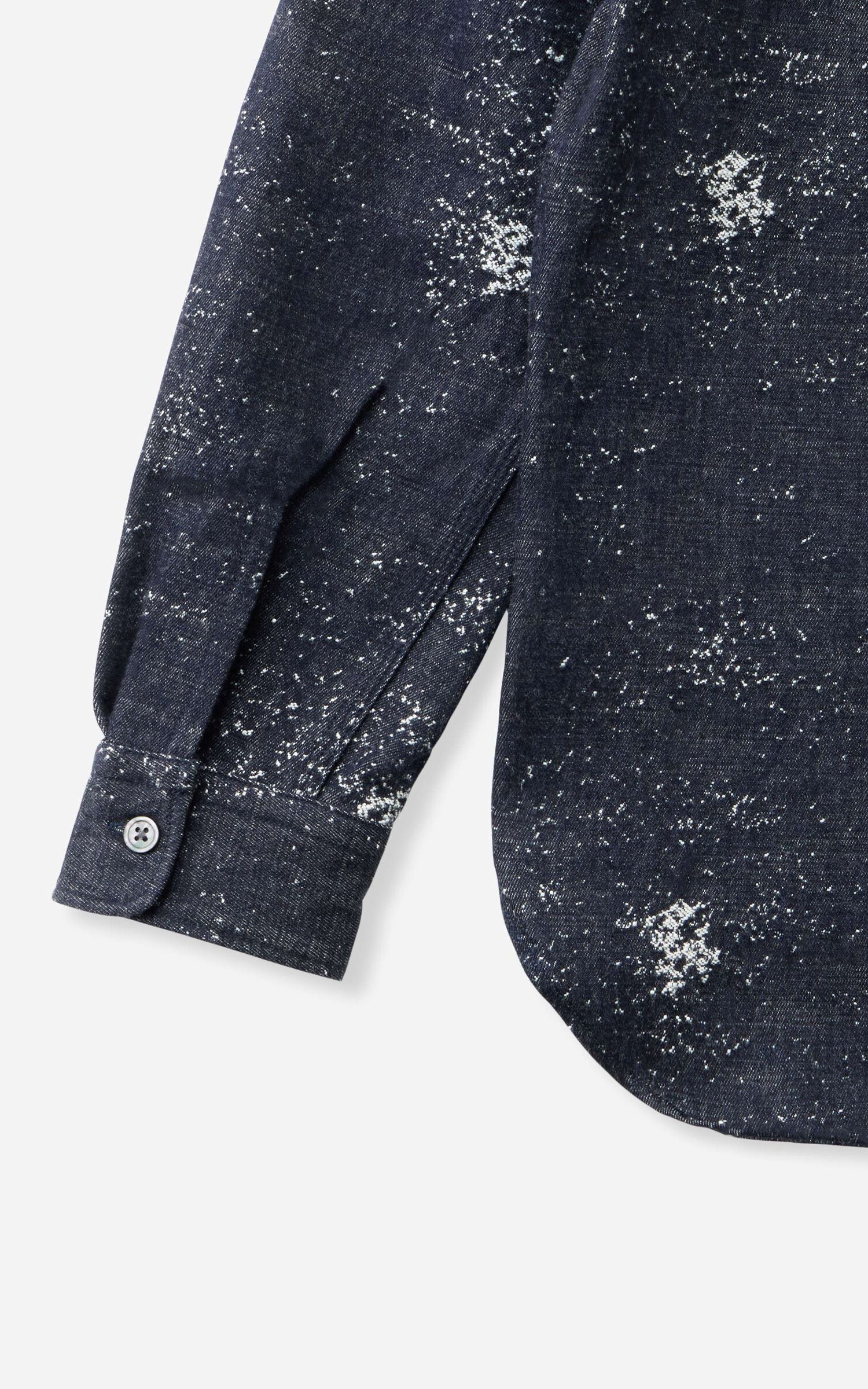 MOMOTARO JEANS MMLS6008 Jacquard L/S Shirt Indigo - Image 10