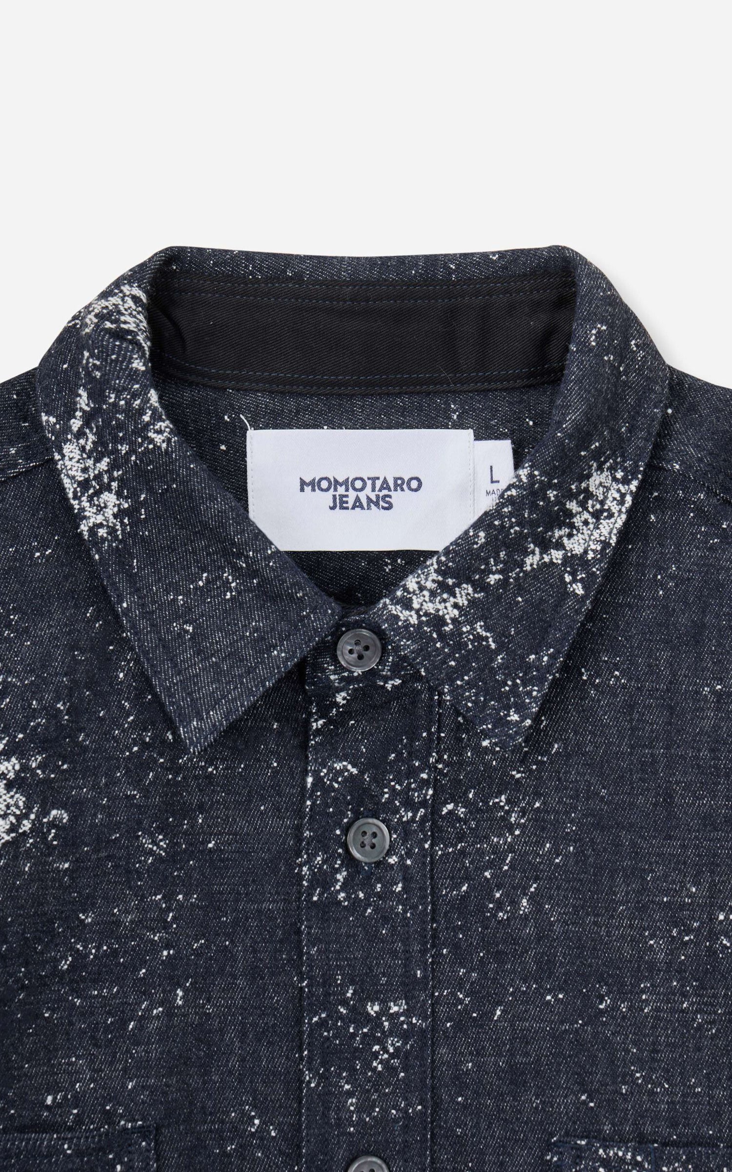 MOMOTARO JEANS MMLS6008 Jacquard L/S Shirt Indigo - Image 5