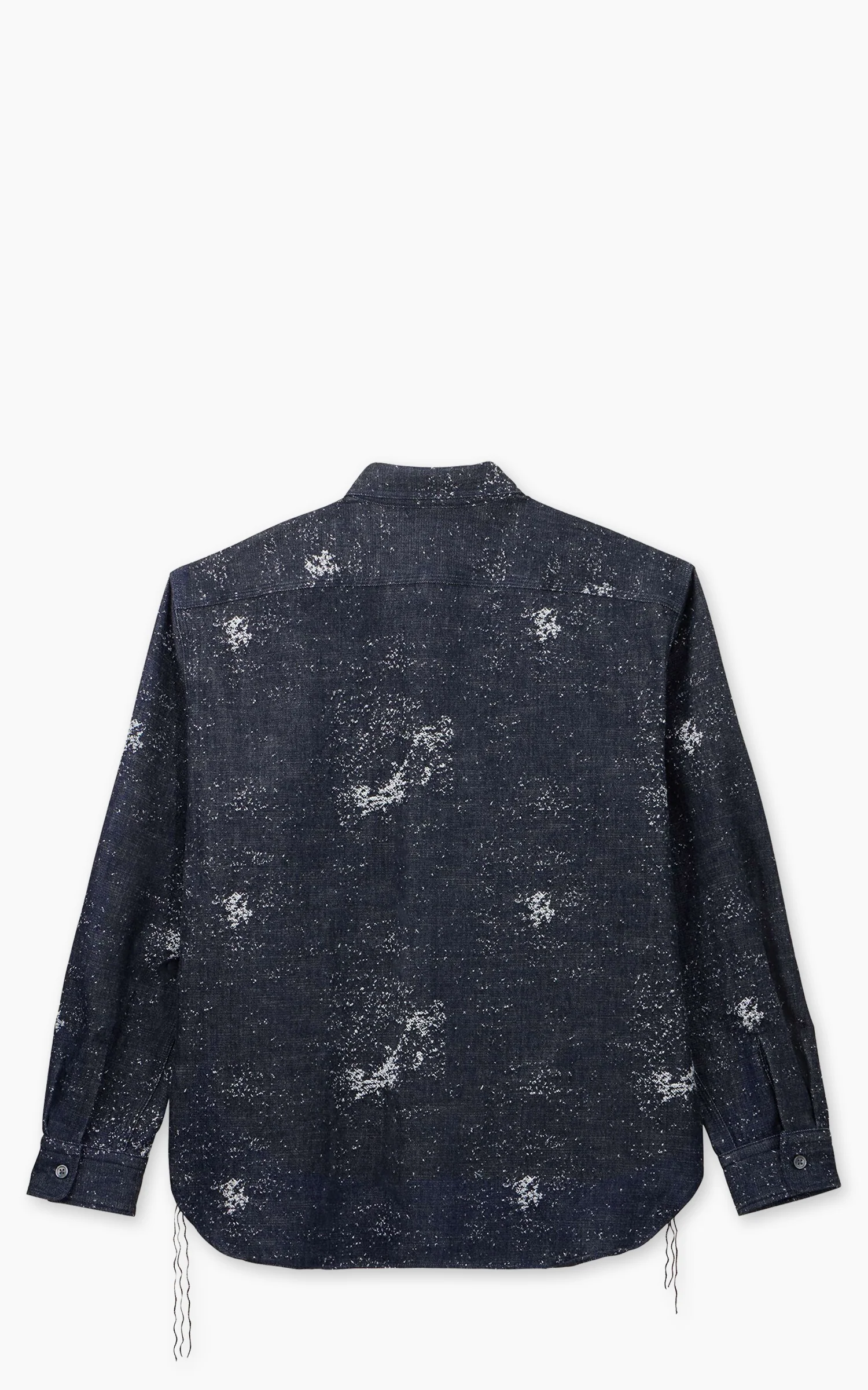 MOMOTARO JEANS MMLS6008 Jacquard L/S Shirt Indigo - Image 9