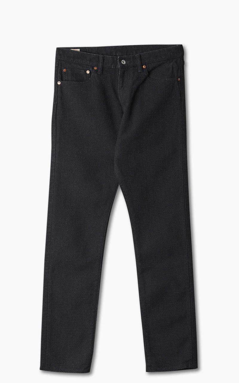 Momotaro Jeans MPT1030M23 Super Heavy Sashiko Pant Black 15oz