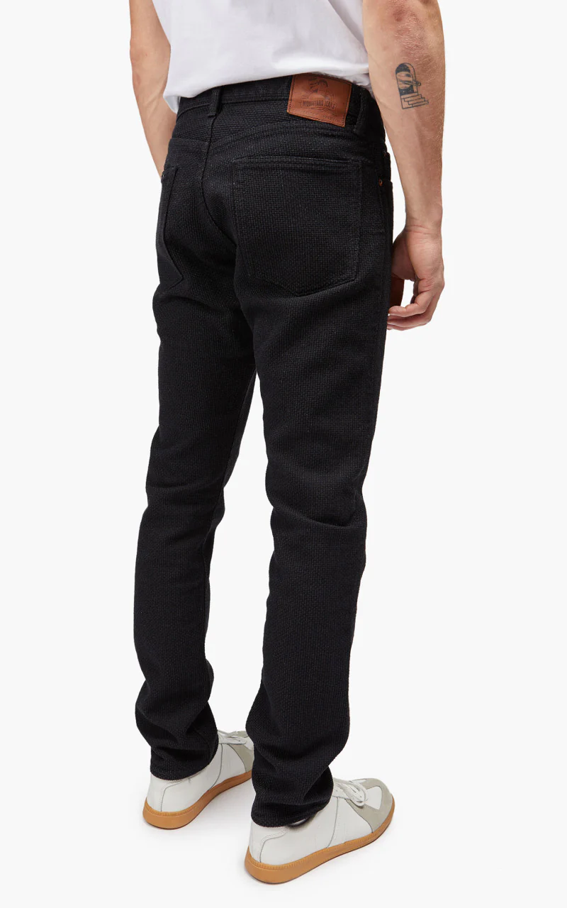 Momotaro Jeans MPT1030M23 Super Heavy Sashiko Pant Black 15oz - Image 6