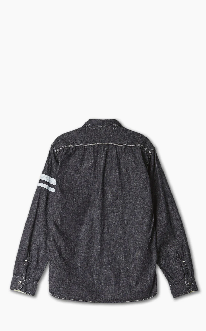 Momotaro Jeans MS044DS Selvedge Denim Work Shirt 8oz Indigo - Image 10