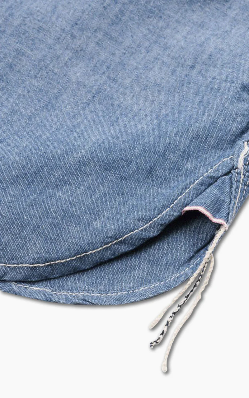 Momotaro Jeans MS045S GTB Selvedge Chambray Shirt Indigo 5oz - Image 11