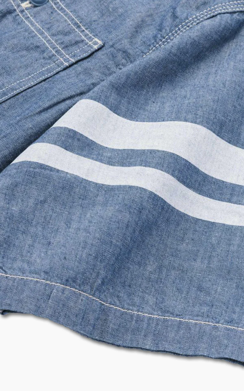 Momotaro Jeans MS045S GTB Selvedge Chambray Shirt Indigo 5oz - Image 12