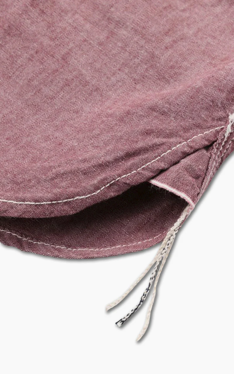 Momotaro Jeans MS045S GTB Selvedge Chambray Shirt Red 5oz - Image 10