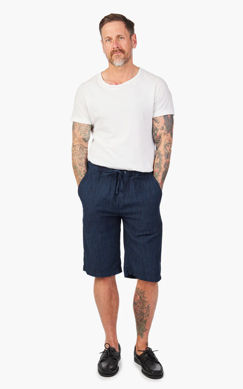 Momotaro Jeans MSP1020M31 Jacquard Shorts Indigo - Image 2