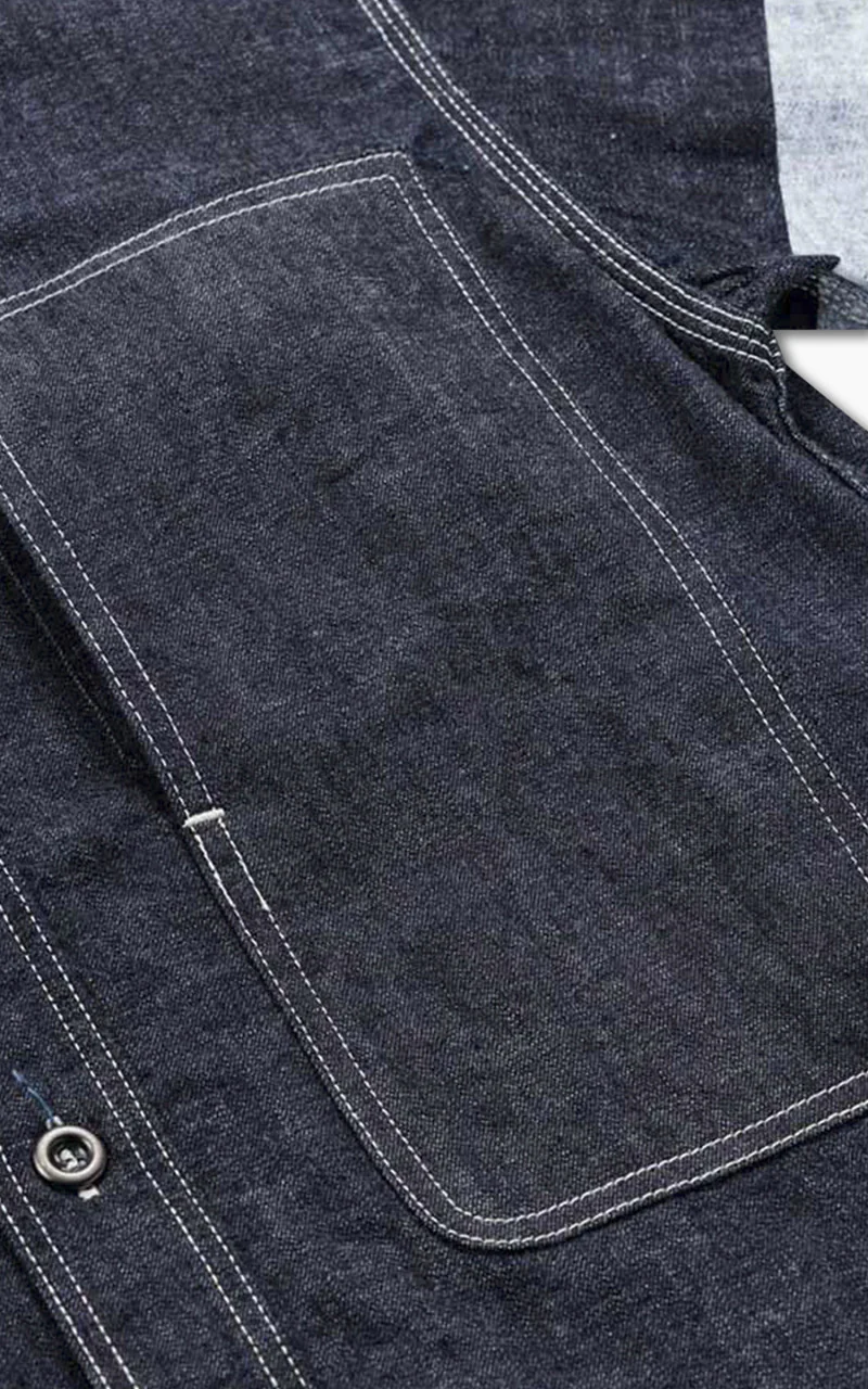 Momotaro Jeans MSS0010M31 GTB Selvedge Denim Jail Pocket Shirt Indigo 8oz - Image 5