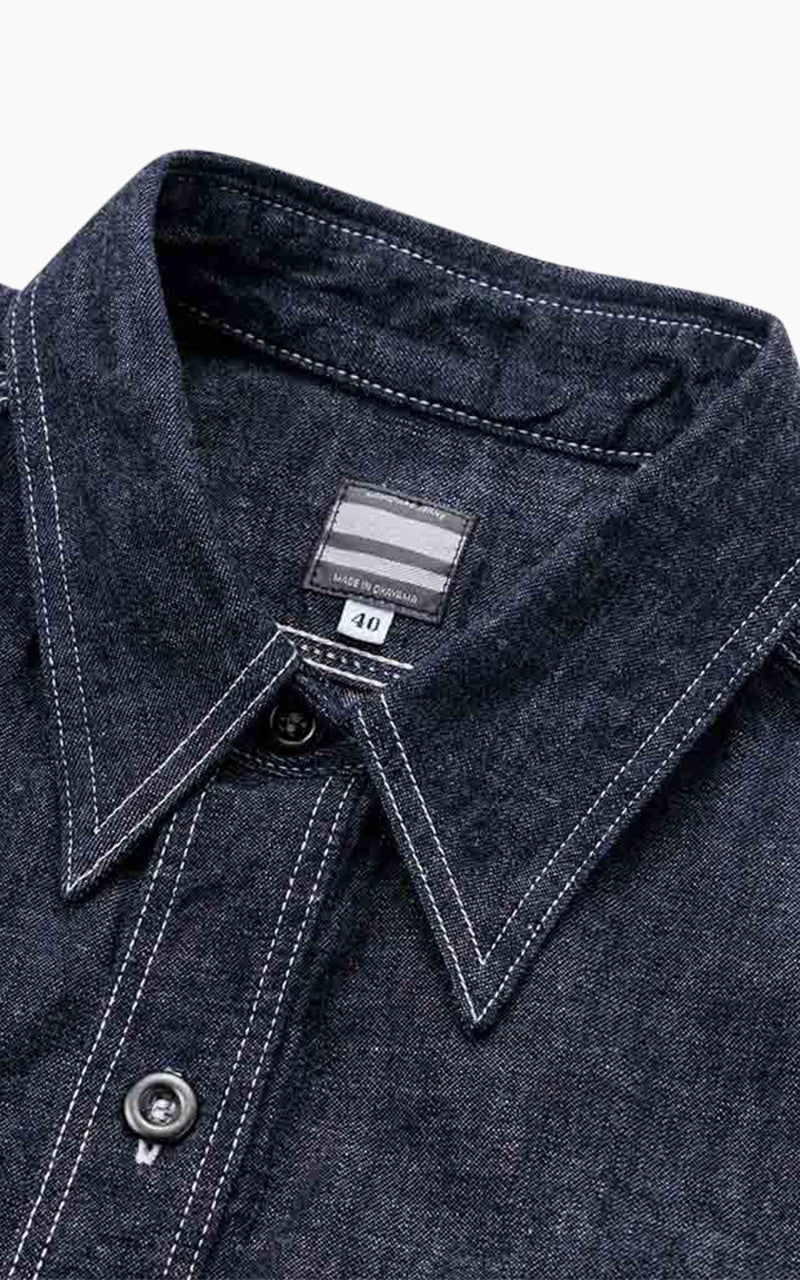 Momotaro Jeans MSS0010M31 GTB Selvedge Denim Jail Pocket Shirt Indigo 8oz - Image 8
