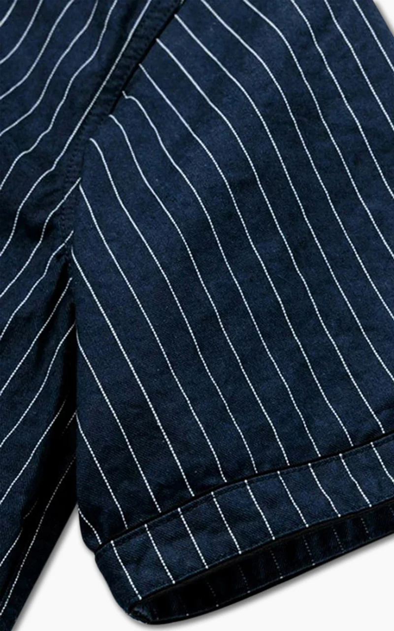 Momotaro Jeans MSS1040M31 Indigo Stripe Baseball Shirt - Image 5