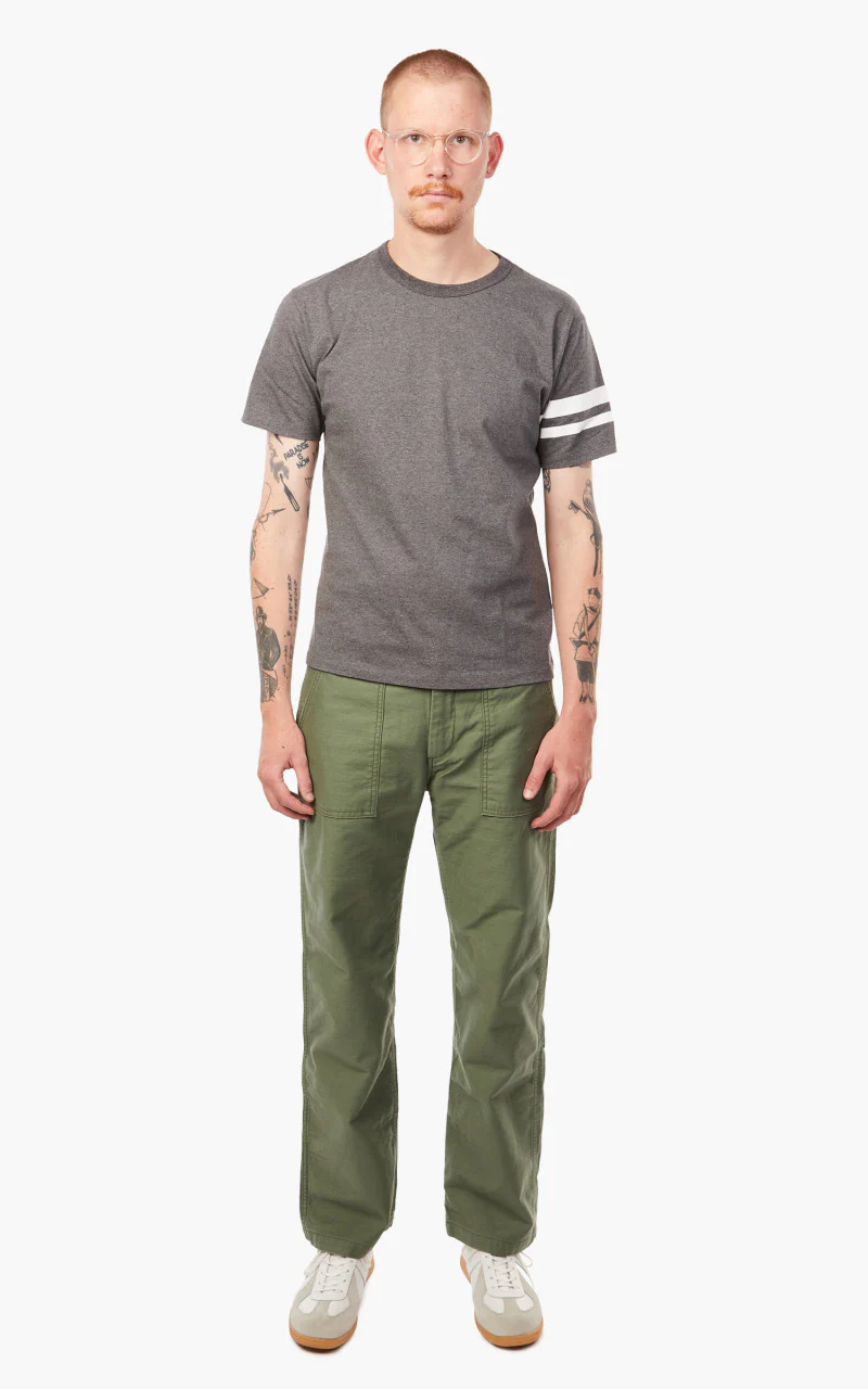 Momotaro Jeans MT002 Zimbabwe Cotton T-Shirt Dark Grey - Image 2