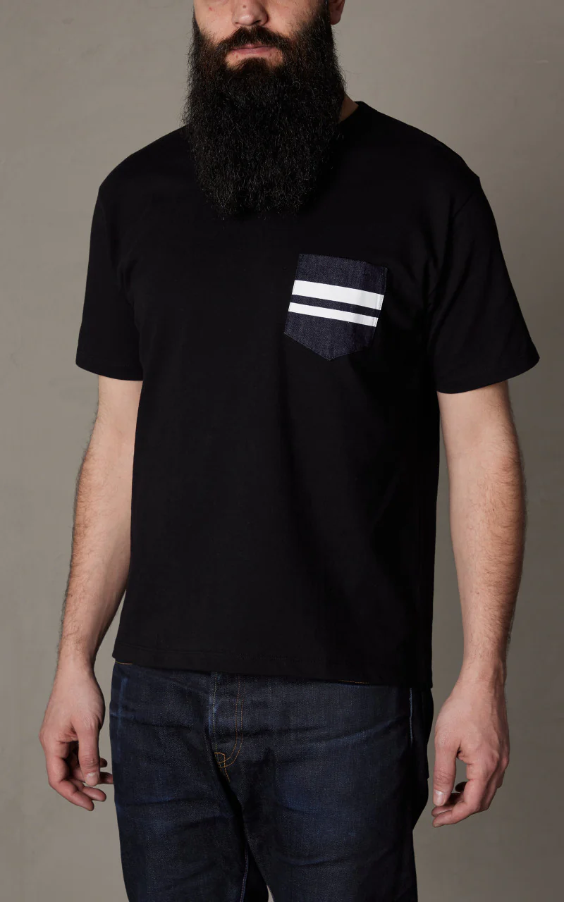 Momotaro Jeans MT003 GTB Denim Pocket T-Shirt 8.5oz - Image 4