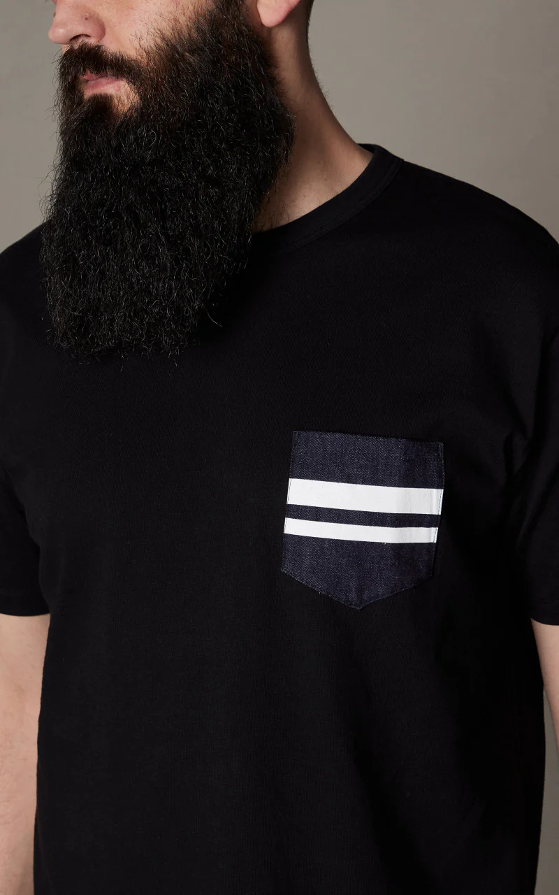 Momotaro Jeans MT003 GTB Denim Pocket T-Shirt 8.5oz - Image 6