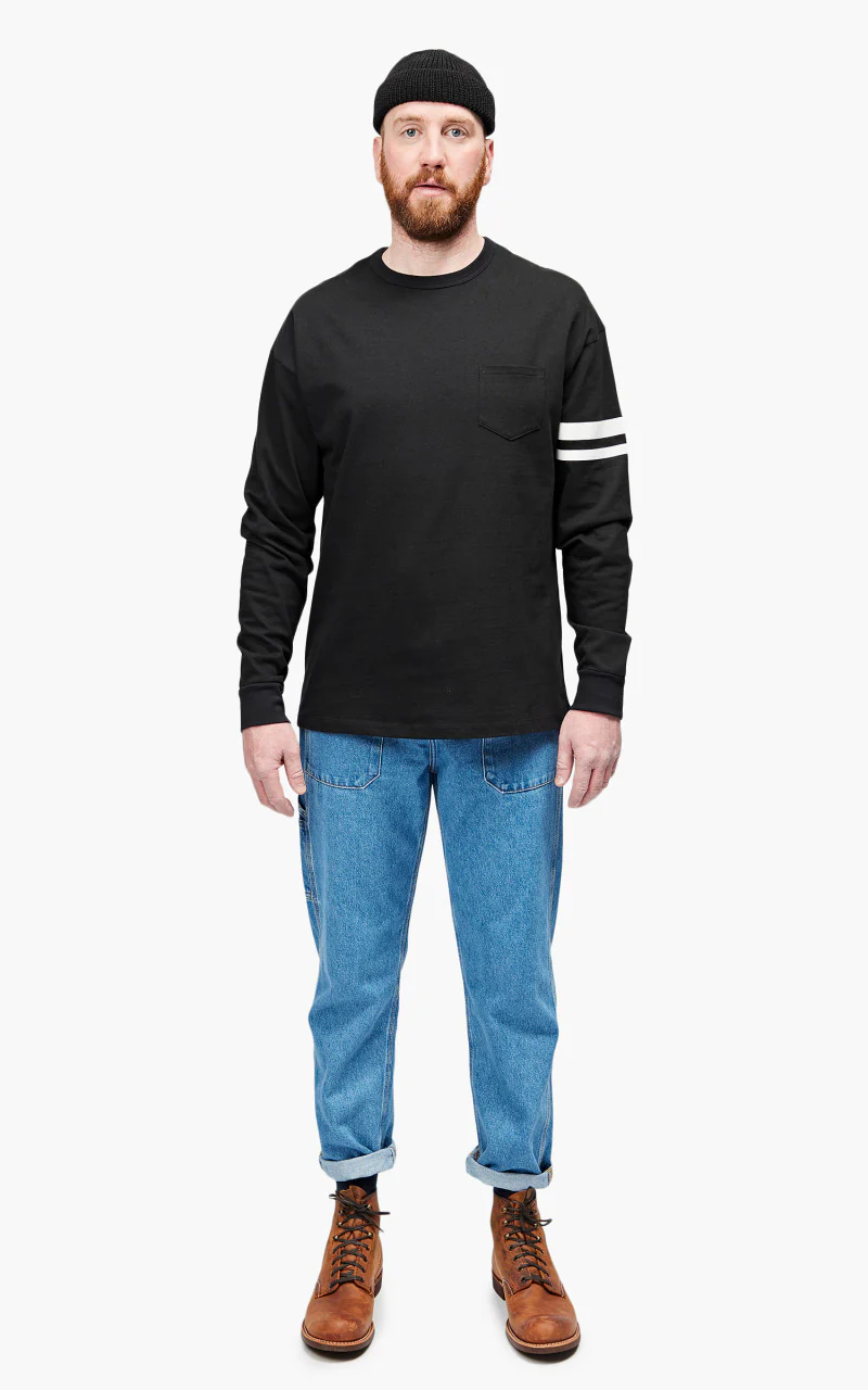 Momotaro Jeans MTS1010M31 Oversized Longsleeve T-Shirt Black - Image 2
