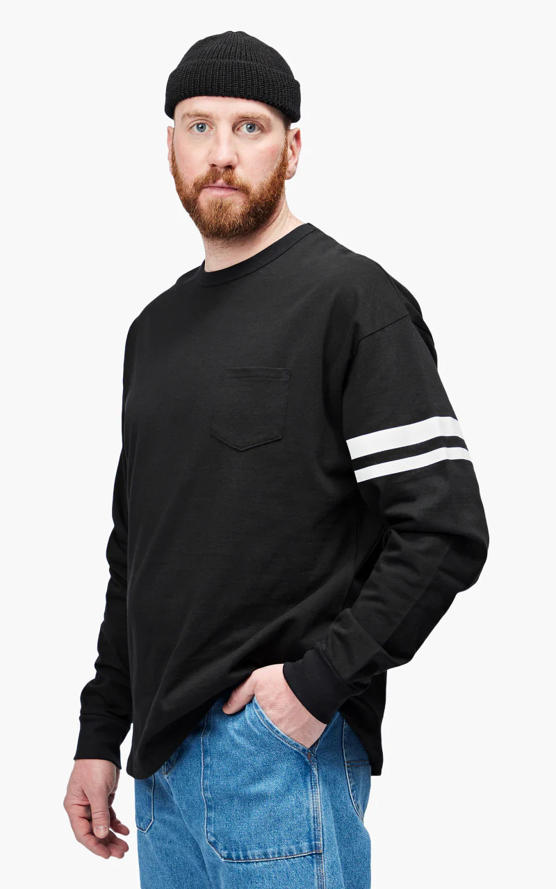 Momotaro Jeans MTS1010M31 Oversized Longsleeve T-Shirt Black - Image 3