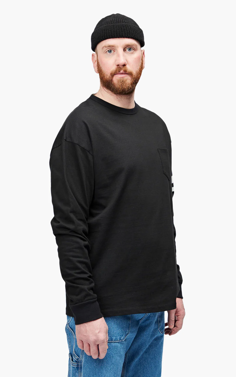 Momotaro Jeans MTS1010M31 Oversized Longsleeve T-Shirt Black - Image 4