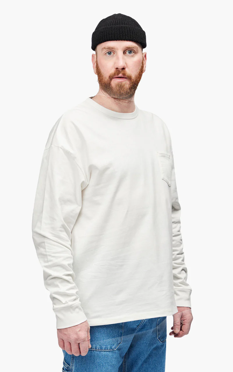 Momotaro Jeans MTS1010M31 Oversized Longsleeve T-Shirt White - Image 4