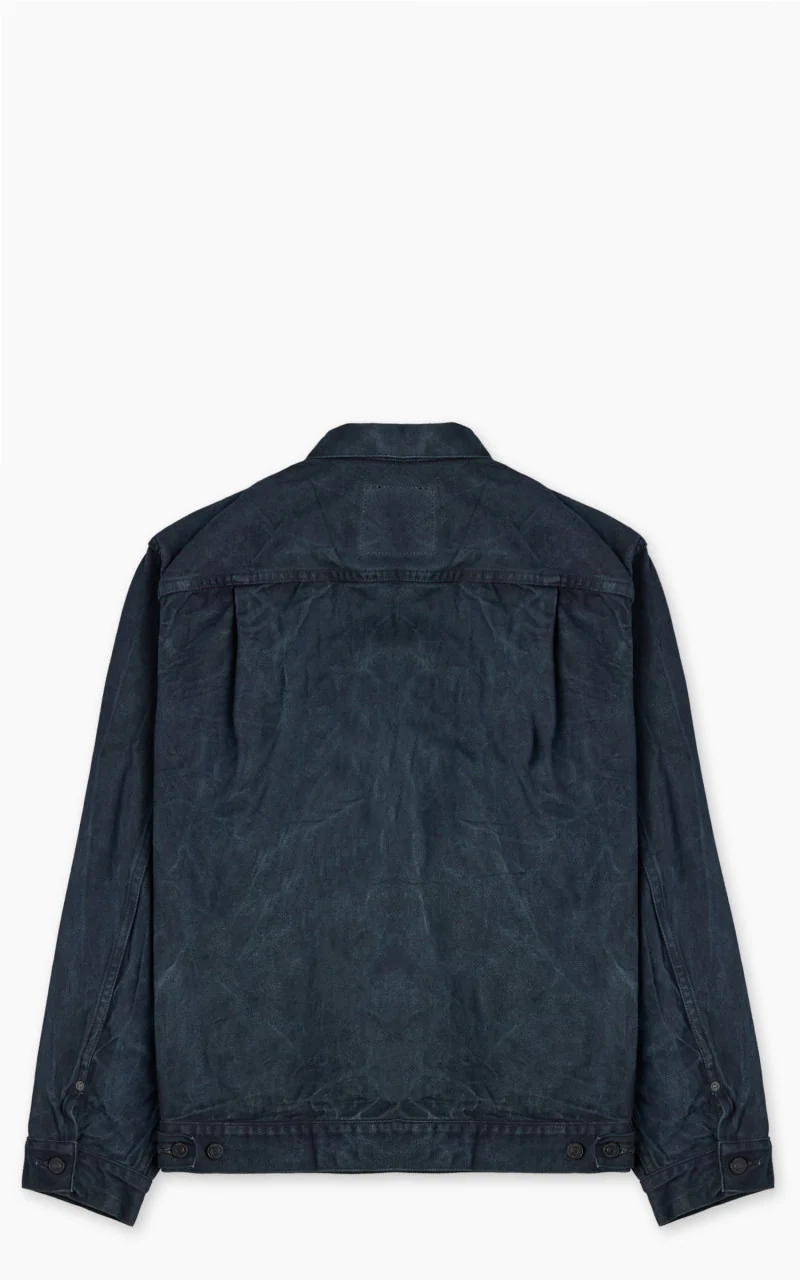 Momotaro Jeans MXGJ1002 Mud & Natural Indigo Dyed Type 2 Denim Jacket Natural Indigo - Image 3