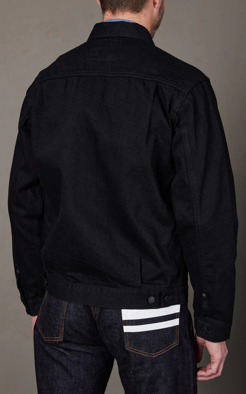 Momotaro Jeans MXGJ1108 Type 2 Denim Jacket Black x Black 15.7oz - Image 7
