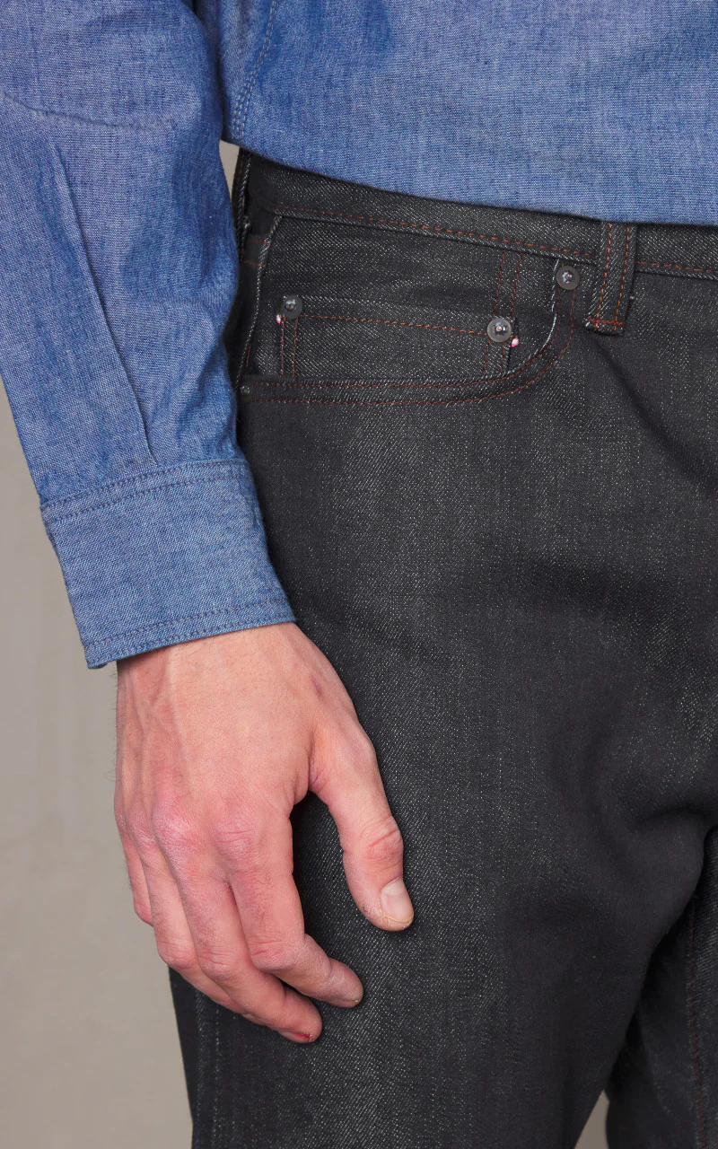 Momotaro Jeans MXJE1103 Silk Denim Narrow Tapered Indigo - Image 5