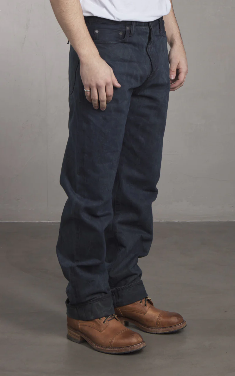 Momotaro Jeans MXJE1402 Mud & Natural Indigo Dyed Jeans Natural Indigo - Image 4