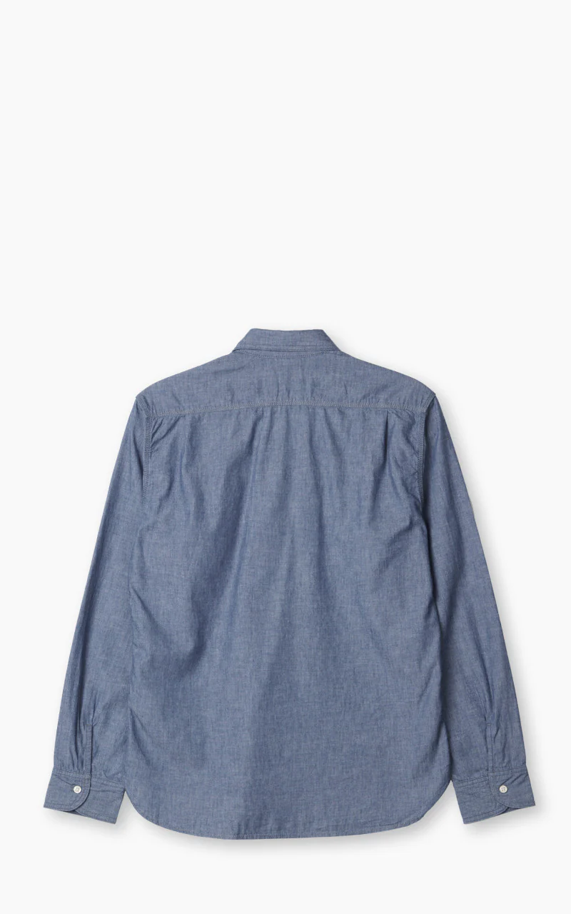 Momotaro Jeans MXLS1010 5oz Selvedge Chambray Shirt Indigo - Image 3