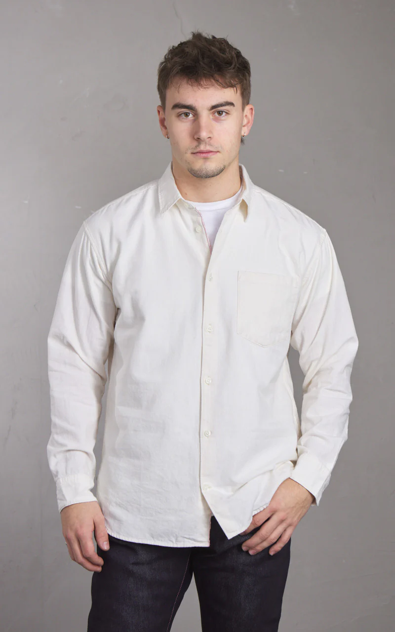 Momotaro Jeans MXLS1023 Selvedge Chambray Work Shirt Natural 5oz - Image 2