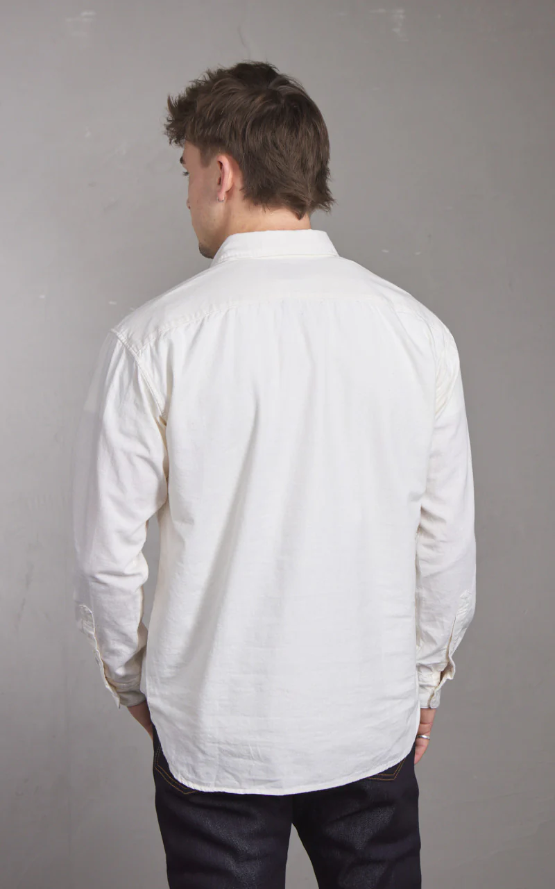 Momotaro Jeans MXLS1023 Selvedge Chambray Work Shirt Natural 5oz - Image 4