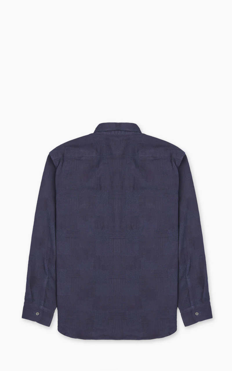 Momotaro Jeans MXLS1026 Indigo Dyed Sashiko Jacquard Shirt Indigo - Image 7