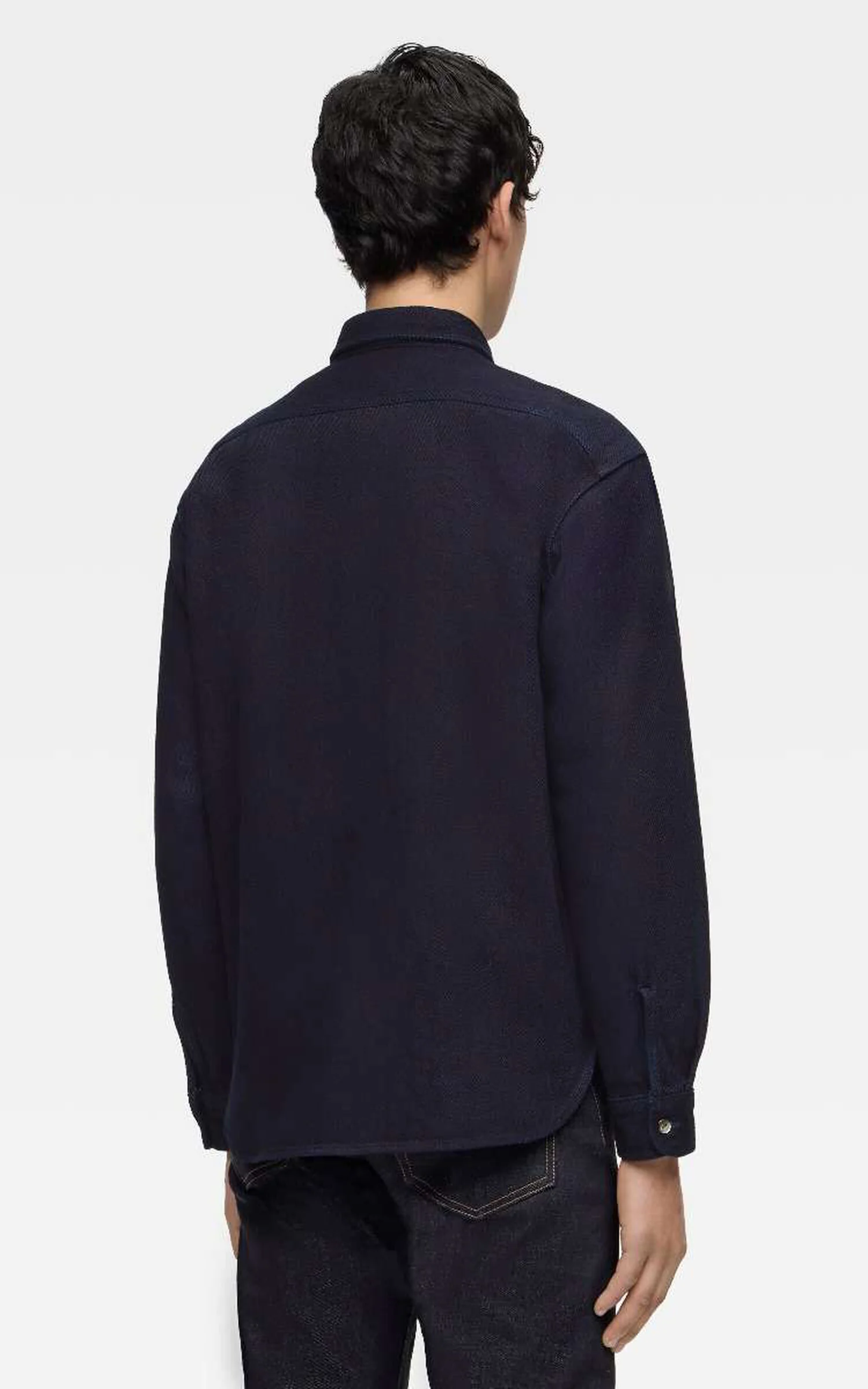 MOMOTARO JEANS MXLS1036 Triple Stitch L/S Dobby Shirt Indigo - Image 7