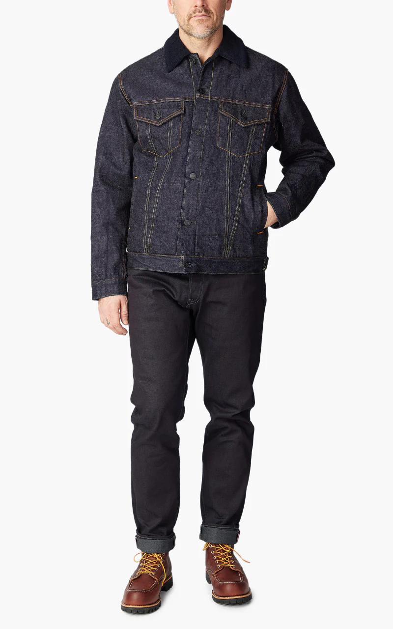 Momotaro Jeans MXOT1102 Selvedge Denim Boa Jacket 15.7oz - Image 2