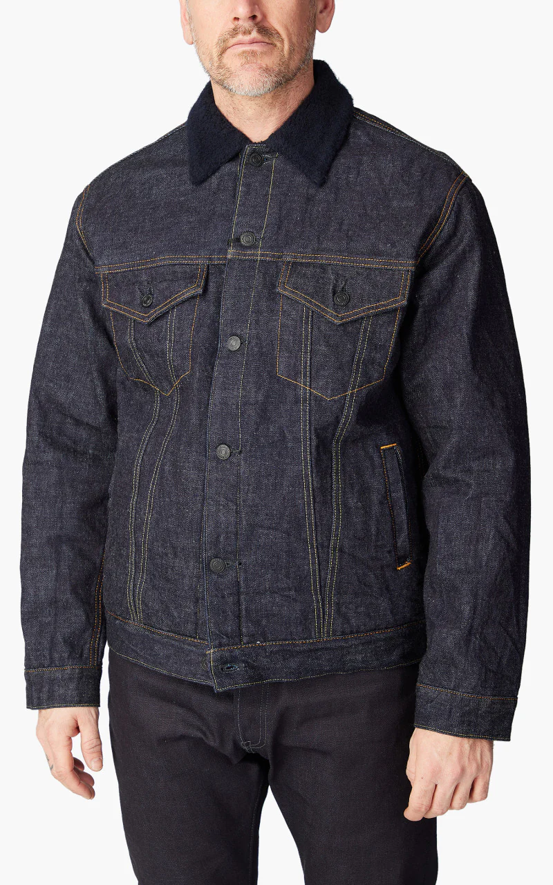Momotaro Jeans MXOT1102 Selvedge Denim Boa Jacket 15.7oz - Image 4