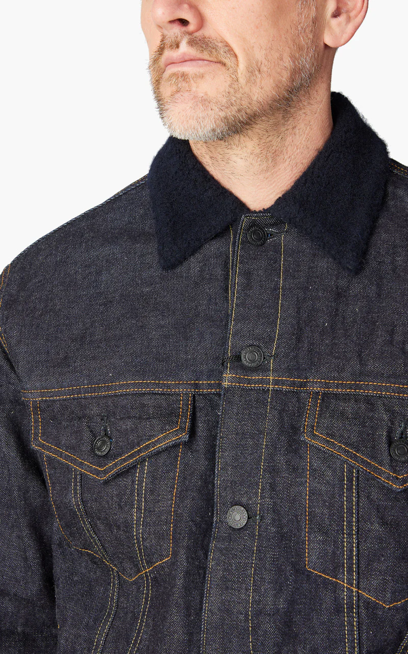 Momotaro Jeans MXOT1102 Selvedge Denim Boa Jacket 15.7oz - Image 5